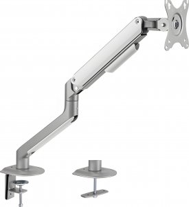 HDWR Srebrny uchwyt biurkowy na monitor, wbudowana sprężyna mechaniczna, HDWR SolidHand-DS01 1