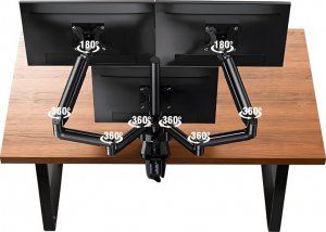 HDWR Uchwyt na trzy monitory ze sprężyną gazową HDWR SolidHand-SG03 3