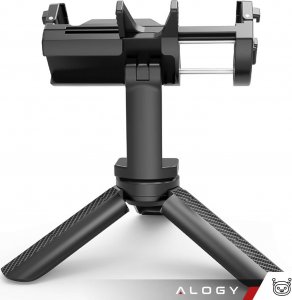 Selfie stick Alogy Uchwyt mini statyw na telefon aparat stojak podstawka regulowany obrotowy 360 Tripod selfie do zdjęć Alogy Czarny 2