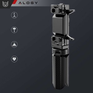 Selfie stick Alogy Uchwyt mini statyw na telefon aparat stojak podstawka regulowany obrotowy 360 Tripod selfie do zdjęć Alogy Czarny 9