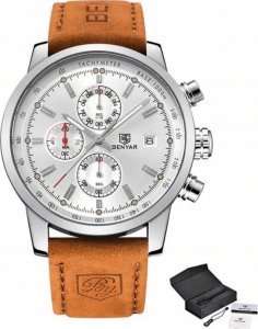 Zegarek BENYAR ZEGAREK MĘSKI BENYAR KLASYCZNY ELEGANCKI CHRONOGRAF DATOWNIK + PUDEŁKO 2