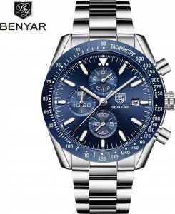 Zegarek BENYAR ZEGAREK MĘSKI BENYAR KLASYCZNY ELEGANCKI CHRONOGRAF DATOWNIK + PUDEŁKO 2