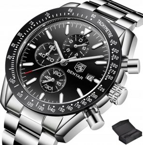 Zegarek BENYAR ZEGAREK MĘSKI BENYAR KLASYCZNY ELEGANCKI CHRONOGRAF DATOWNIK + PUDEŁKO 7
