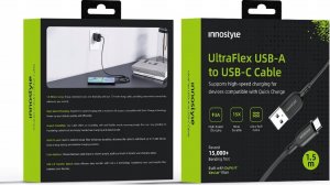 Kabel USB Innostyle USB-A - USB-C 2 m Czarny 12