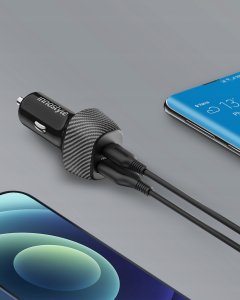 Ładowarka Innostyle INNOSTYLE POWER ON MOCNA SZYBKA ŁADOWARKA SAMOCHODOWA DO TELEFONU 2X USB USB-C 38W CZARNA 3