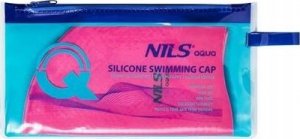 Nils Extreme NQC JEDNOKOLOROWY CIEMNORÓŻOWY CZEPEK SILIKONOWY DOTS NILS AQUA 3