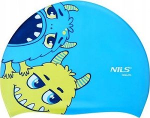 Nils Extreme NQC MONSTER NIEBIESKI DZIECIĘCY CZEPEK SILIKONOWY NILS AQUA 2