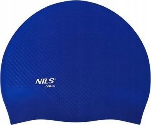 Nils Extreme NQC JEDNOKOLOROWY CIEMNONIEBIESKI CZEPEK SILIKONOWY DOTS NILS AQUA 2