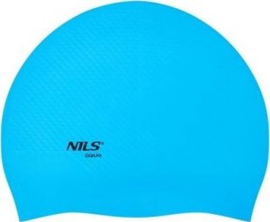Nils Extreme NQC JEDNOKOLOROWY JASNONIEBIESKI CZEPEK SILIKONOWY DOTS NILS AQUA 2
