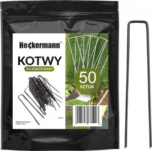 Heckermann Kołki szpilki METALOWE do agrowłókniny 3x15cm Czarne - paczka 100 szt 1