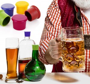 Heckermann Zestaw 10 x Zatyczka silikonowa korek do butelek NIEBIESKA 7