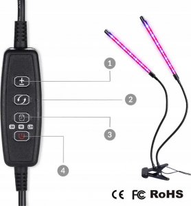 Heckermann Lampa do wzrostu roślin Heckermann - 18W - 2 głowice 4