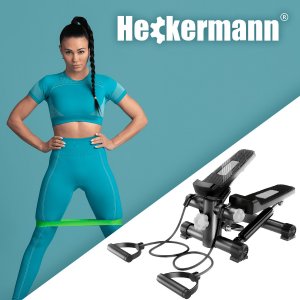 Stepper Heckermann Mini stepper skrętny 2w1 z linkami do ćwiczeń treningu Heckermann M2248 5