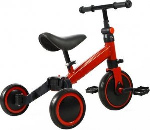 OEM ROWEREK BIEGOWY TRÓJKOŁOWY 4w1 DLA DZIECKA REGULOWANA KIEROWNICA SKŁADANY (CZERWONY) 2