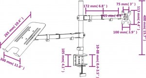 vidaXL Uchwyt biurkowy na monitor 13" - 27" i laptopa (358005) 8