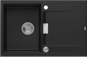 Zlewozmywak Owen OWEN 111 GraniteQ zlewozmywak z syfonem Push 2 Open 1-komorowy z/o (760x500x215; kom. 330x430) pure carbon / elementy stalowe 2