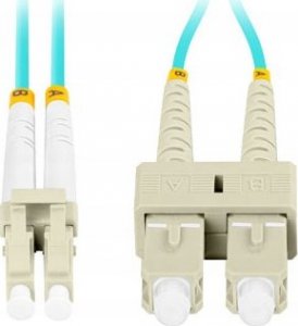 Lanberg Patchcord światłowodowy Lanberg MM LC/UPC-SC/UPC DUPLEX 3.0MM OM3 50/125 LSZH 1m aqua 3