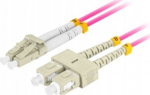 Lanberg Patchcord światłowodowy Lanberg MM LC/UPC-SC/UPC DUPLEX 3.0MM OM4 50/125 LSZH 0.5m fioletowy 1