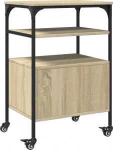 vidaXL Stojak na drukarkę, 3-poziomowy, dąb sonoma, 50x40x76 cm 11