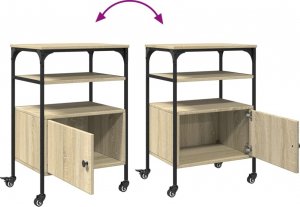 vidaXL Stojak na drukarkę, 3-poziomowy, dąb sonoma, 50x40x76 cm 12