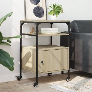 vidaXL Stojak na drukarkę, 3-poziomowy, dąb sonoma, 50x40x76 cm 4