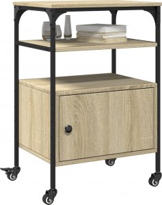 vidaXL Stojak na drukarkę, 3-poziomowy, dąb sonoma, 50x40x76 cm 5