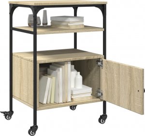 vidaXL Stojak na drukarkę, 3-poziomowy, dąb sonoma, 50x40x76 cm 6