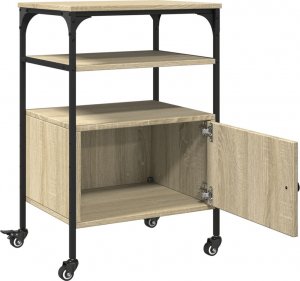 vidaXL Stojak na drukarkę, 3-poziomowy, dąb sonoma, 50x40x76 cm 8