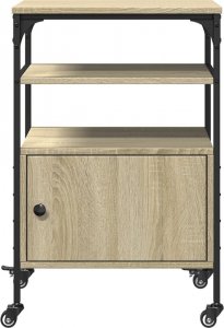 vidaXL Stojak na drukarkę, 3-poziomowy, dąb sonoma, 50x40x76 cm 9