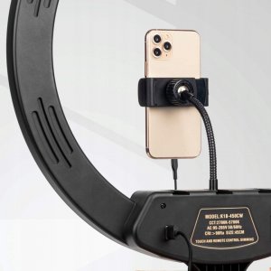 Lampa pierścieniowa Activeshop Lampa pierścieniowa Ring light 18' 48W led czarna + statyw 14