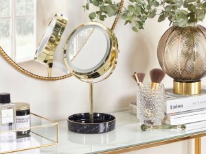 Lusterko kosmetyczne Beliani Lusterko kosmetyczne Czarno-złoty SAVOIE 2