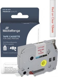 MediaRange Taśma etykietowa Brother TZ-132/TZe-132 12mm 8m czerwony 2