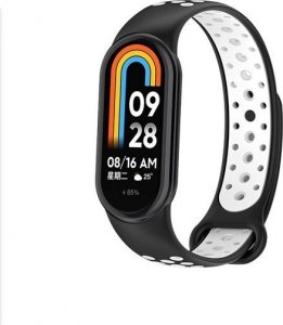 Beline Beline Pasek Mi Band 8 Design Czarno-Biały /Black-White 1