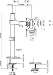 Equip Uchwyt biurkowy na monitor 17" - 32" (650156) 8
