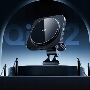 ESR Uchwyt samochodowy na kokpit / kratkę ESR Halolock QI2 z ładowarką indukcyjną 15W Black 3