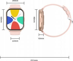 Smartwatch Wenom Smartwatch Zegarek Polskie Menu Rozmowy Sport Smart Watch Różowy Damski 7