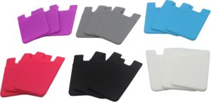 Hurtel Samoprzylepne etui na karty na tył telefonu - czerwone 2