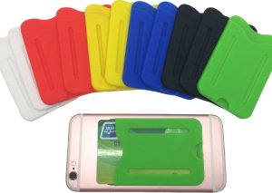 Hurtel Samoprzylepne etui na karty na tył telefonu - czerwone 5