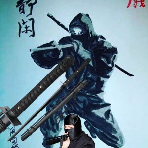 Special Replicas Miecz Katana Ninja Ostry Treningowy Stal 1045 z Dmuchawką D127 9
