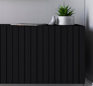 Meble Lindner Komoda RTV Industrialna Szafka RTV Loft Czarny MAT 168 cm Czarna Rama Metalowa 5