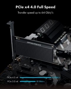 Kontroler Graugear Graugear PCIe-Karte fr M.2 NVMe SSD zu PCIe 4.0 x4 2