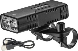 RockBros Lampka rowerowa Rockbros 24310002001 850 lm z funkcją powerbanku + kabel USB-C - USB-A - czarna 1