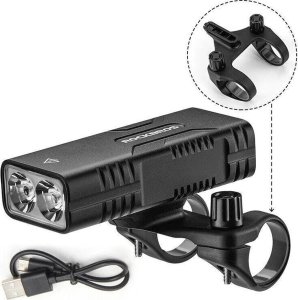 RockBros Lampka rowerowa Rockbros 24310002001 850 lm z funkcją powerbanku + kabel USB-C - USB-A - czarna 2