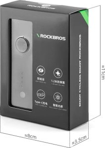 RockBros Lampka rowerowa przednia Rockbros 24510003001 260 lm + kabel USB-C - USB-A - czarna 14