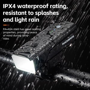 RockBros Lampka rowerowa przednia Rockbros 24510003001 260 lm + kabel USB-C - USB-A - czarna 8