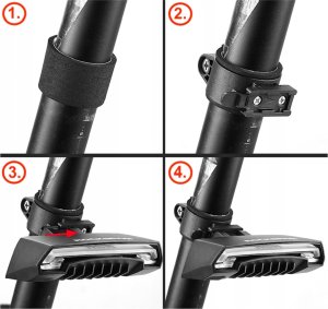 RockBros Lampka rowerowa tylna Rockbros LKWD-R1 z laserem i pilotem + kabel micro USB - USB-A - czarna 20