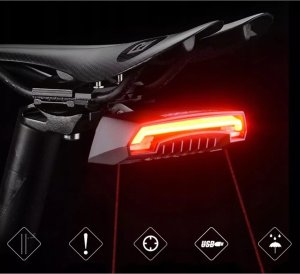 RockBros Lampka rowerowa tylna Rockbros LKWD-R1 z laserem i pilotem + kabel micro USB - USB-A - czarna 3