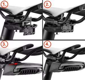 RockBros Lampka rowerowa tylna Rockbros LKWD-R1 z laserem i pilotem + kabel micro USB - USB-A - czarna 5