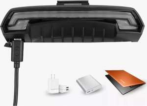 RockBros Lampka rowerowa tylna Rockbros LKWD-R1 z laserem i pilotem + kabel micro USB - USB-A - czarna 7