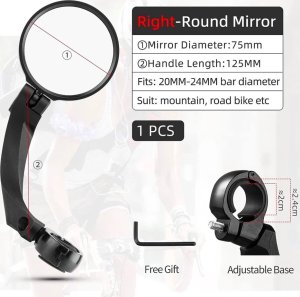 RockBros Lusterko rowerowe Rockbros 26210001004 rear prawe - czarne 2